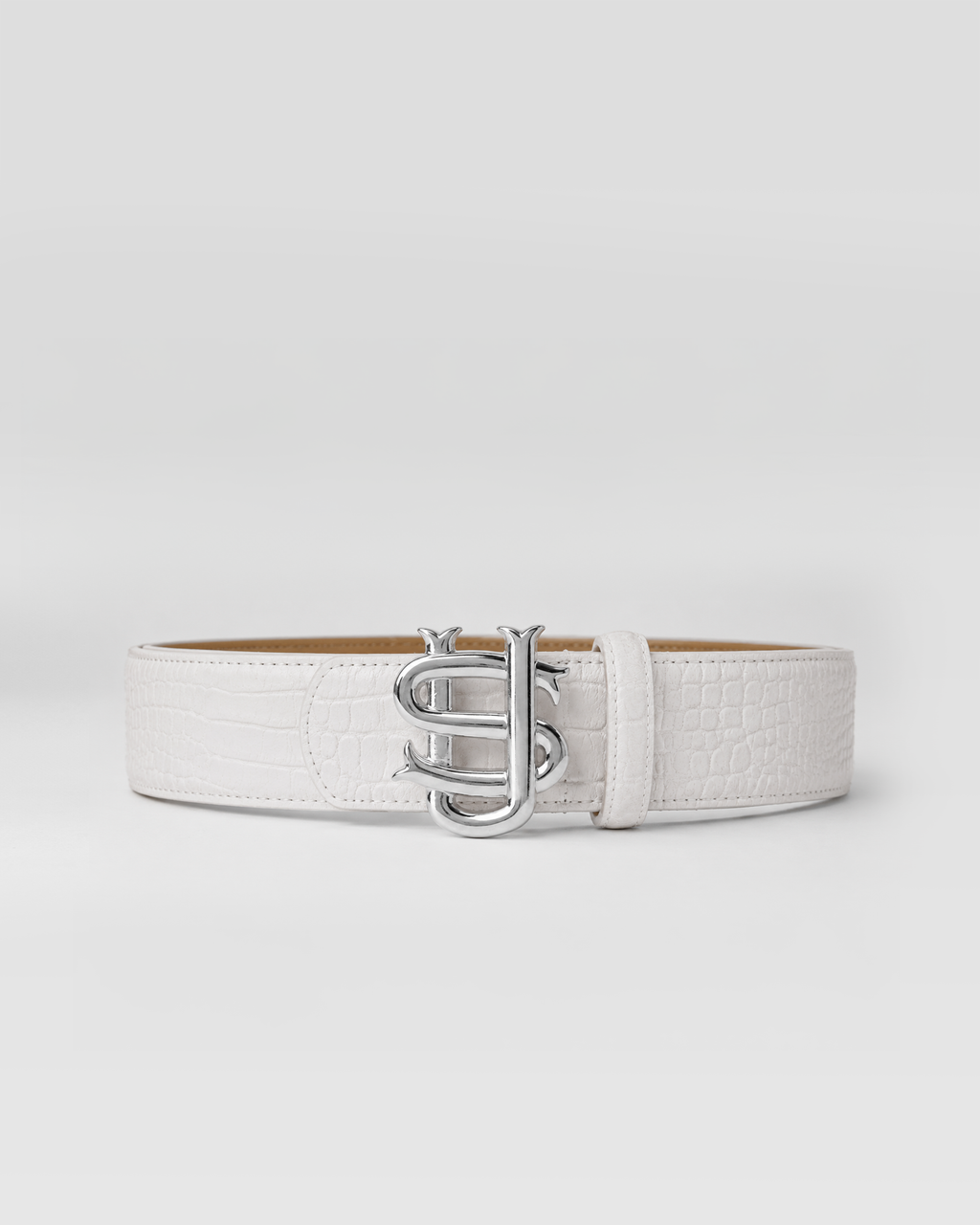 Ceinture SU effet python – Blanc – vue 2