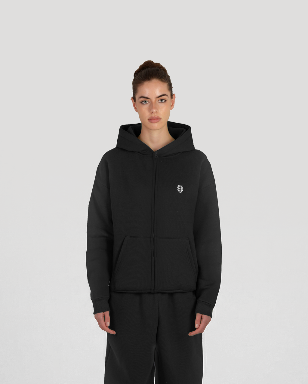 Hoodie zippé Classic – Noir