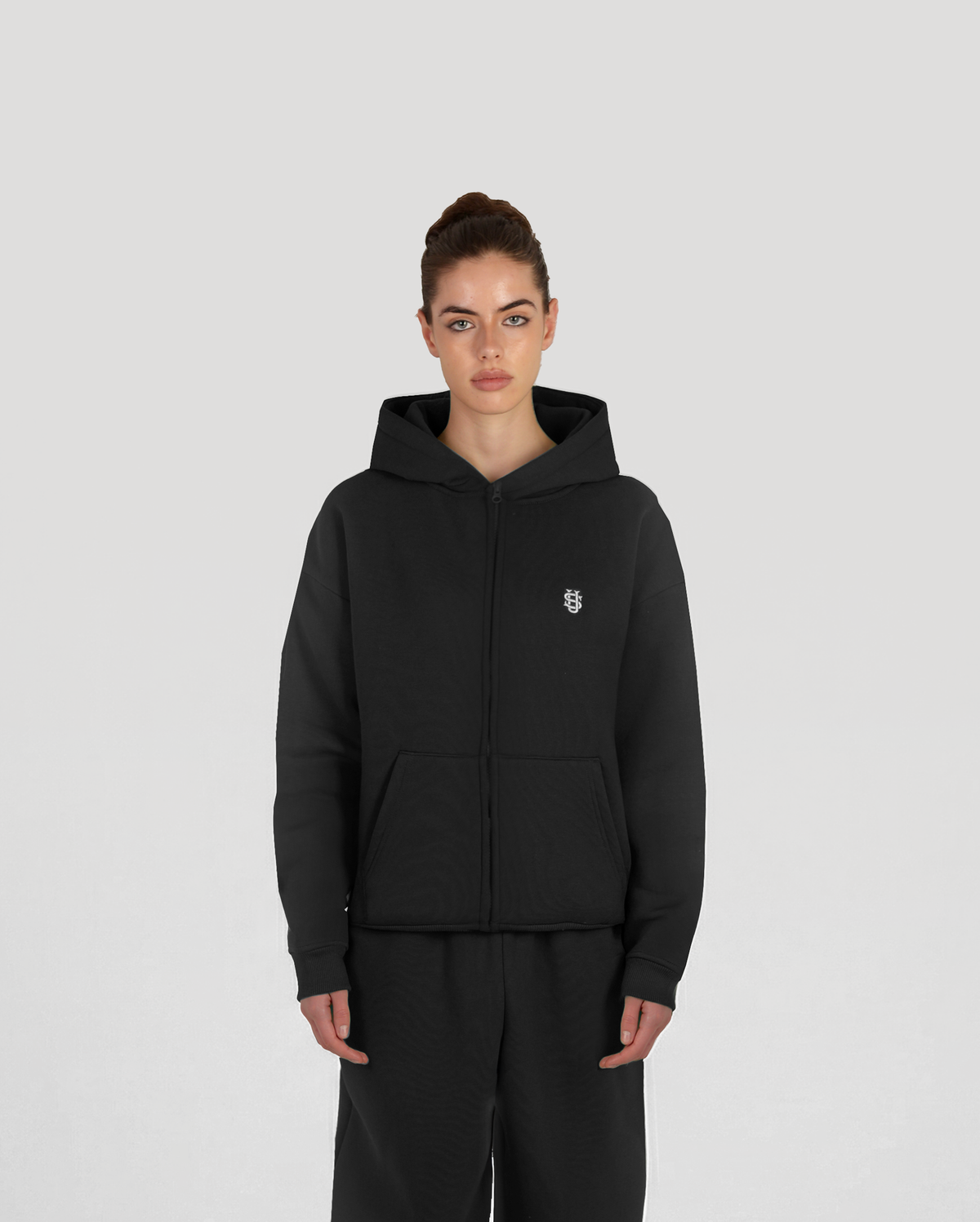 Hoodie zippé Classic – Noir