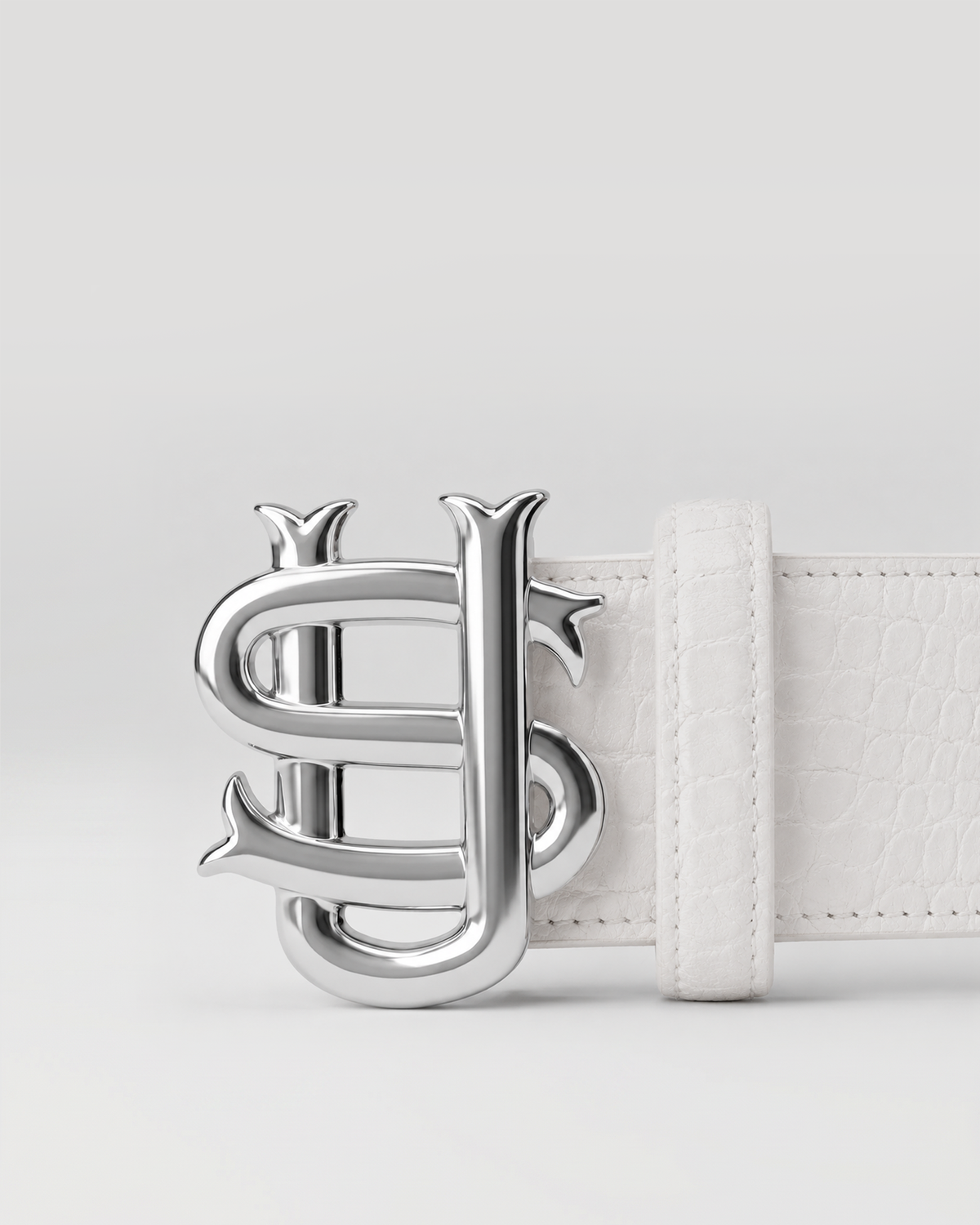 Ceinture SU effet python – Blanc – vue 3