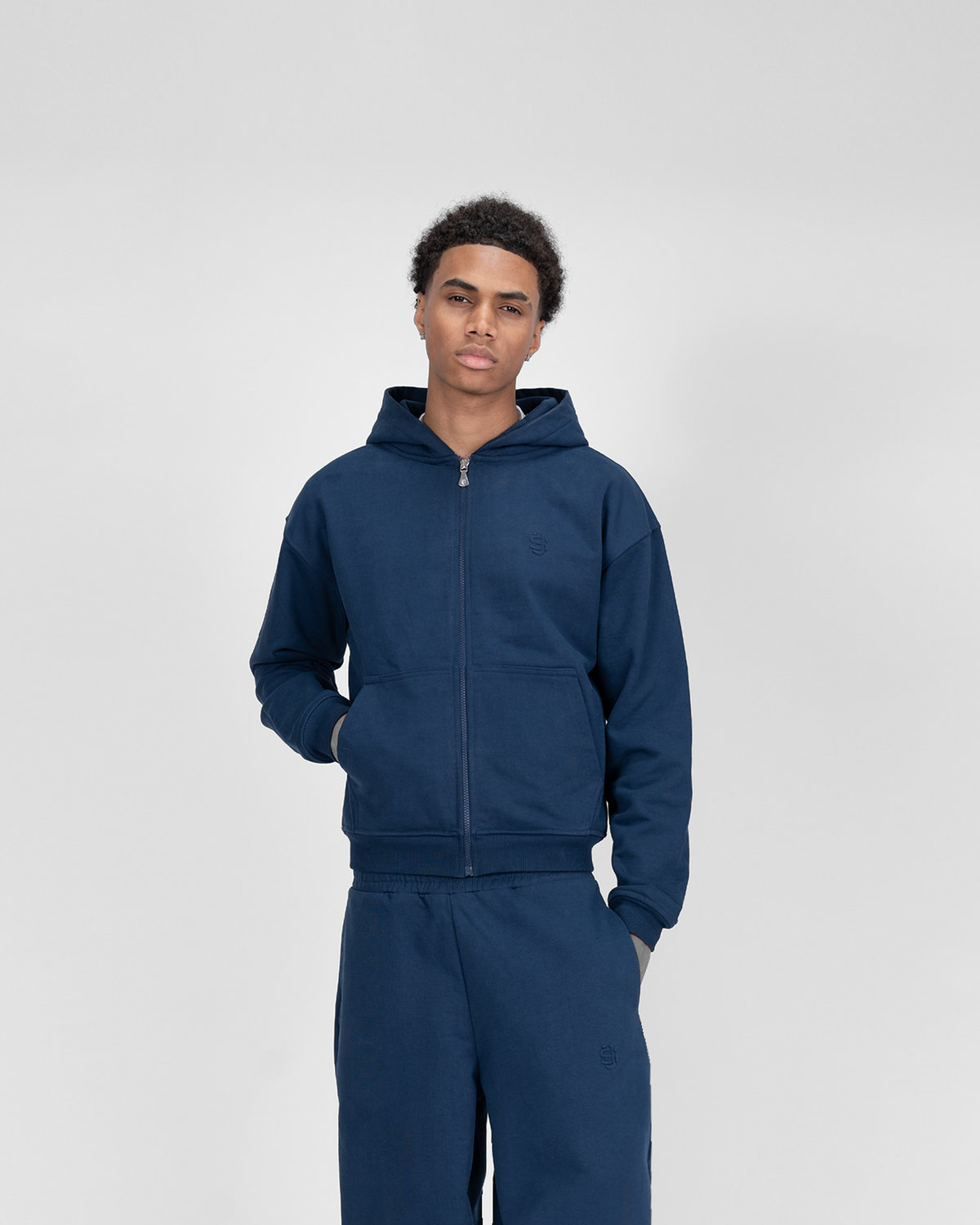 Hoodie zippé SU – Bleu marine