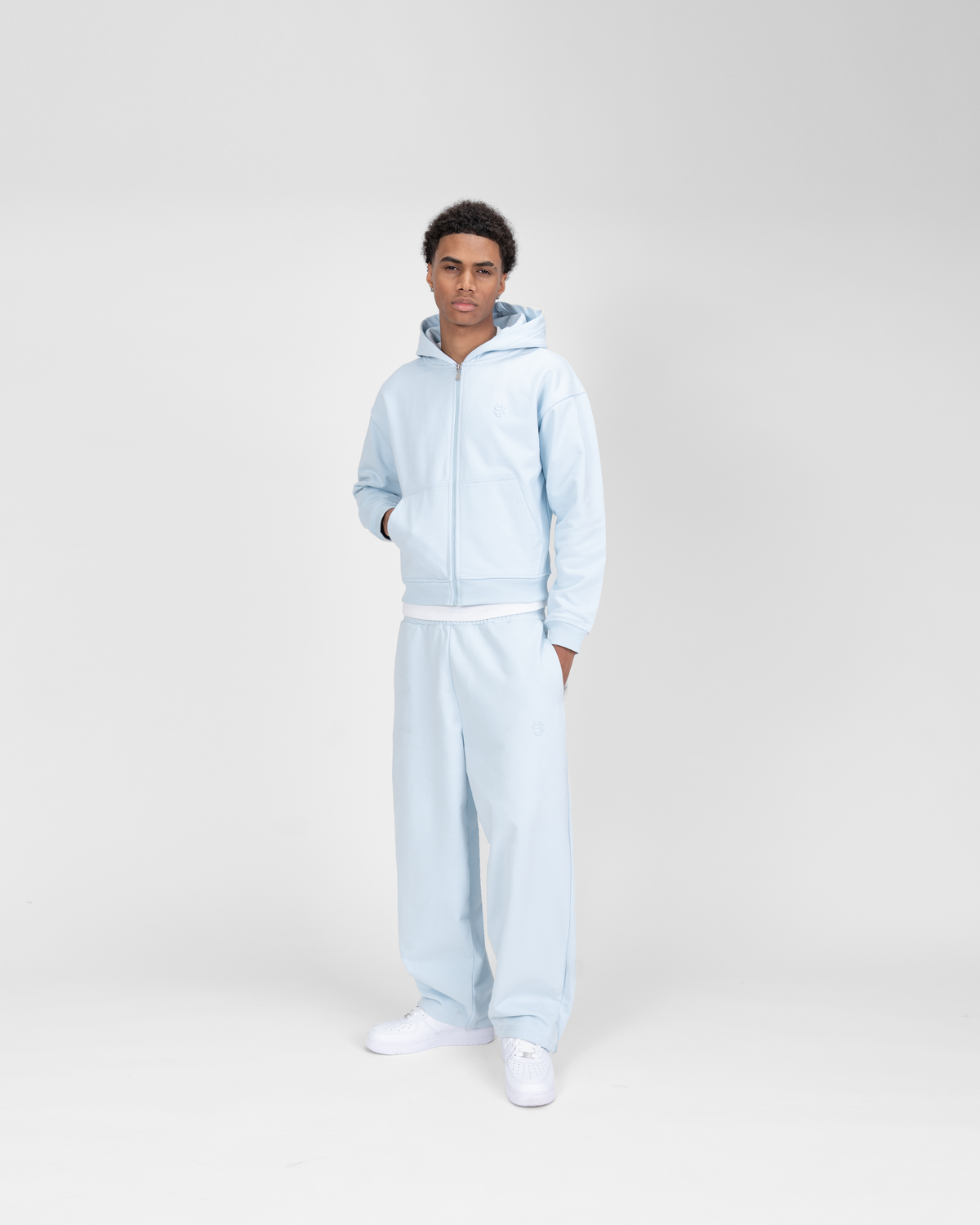 Hoodie zippé SU – Bleu glacier