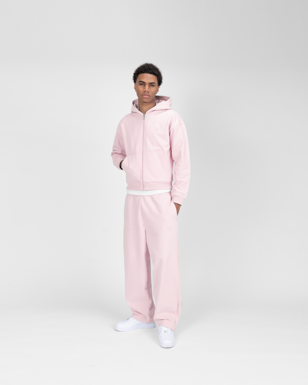 Jogging zippé SU – Rose