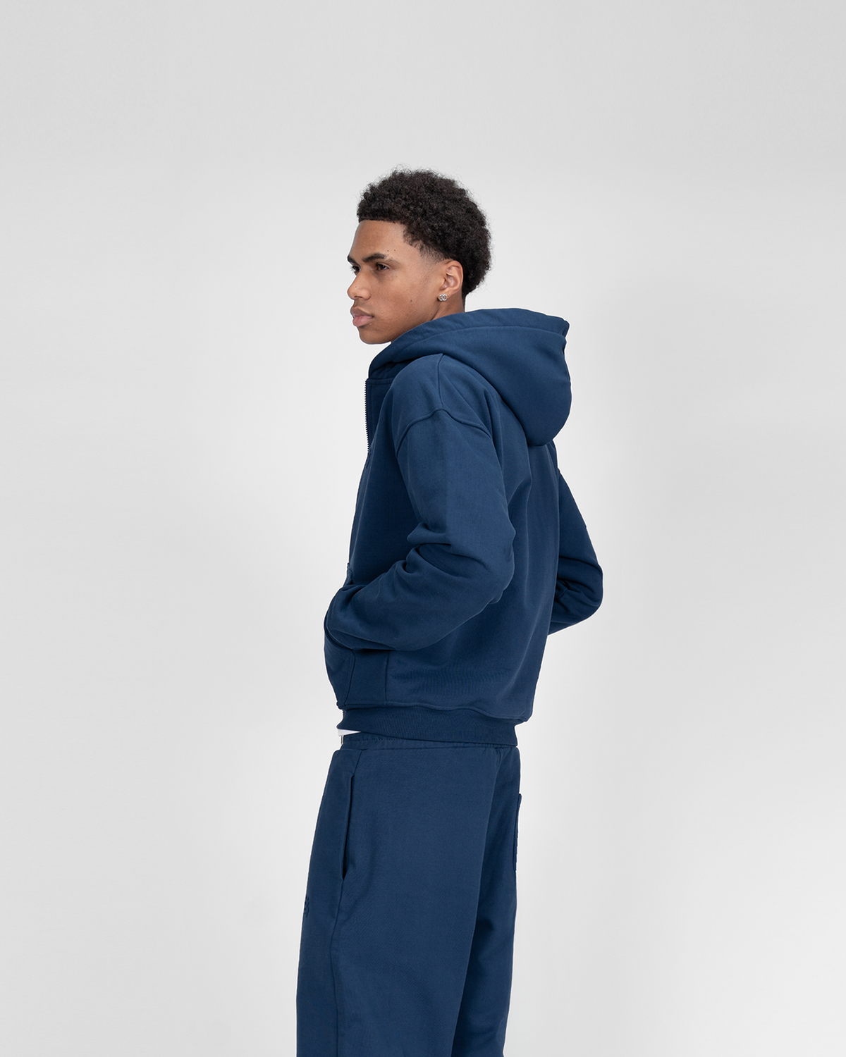 Hoodie zippé SU – Bleu marine