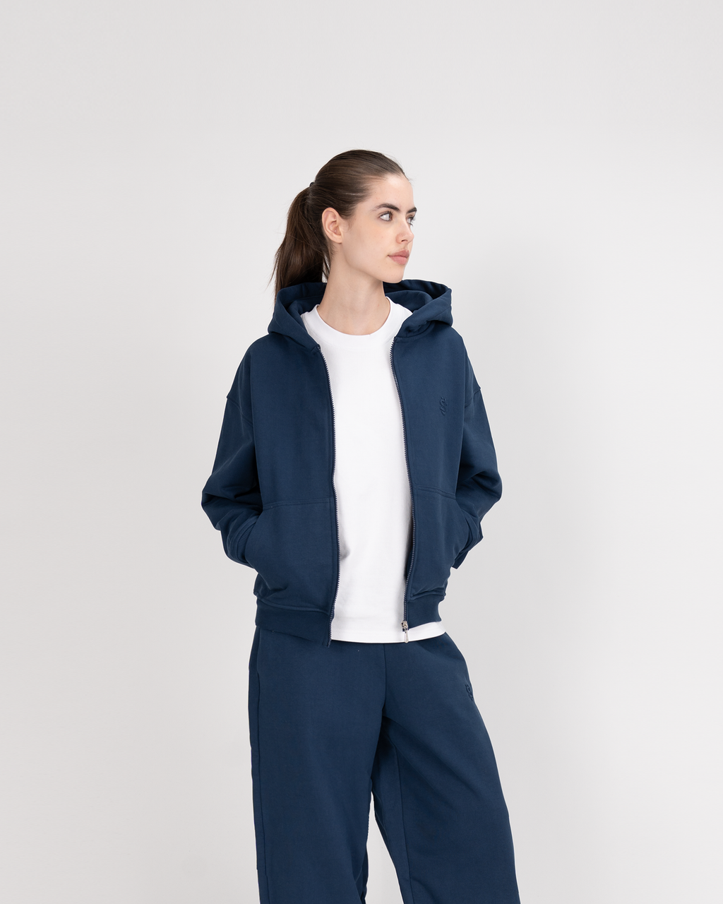 Hoodie zippé SU – Bleu marine