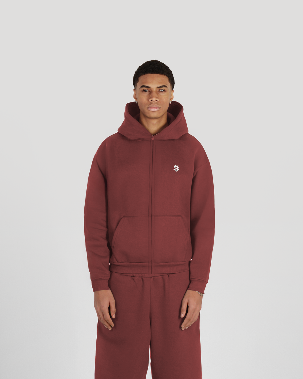 Hoodie zippé Classic – Bordeaux