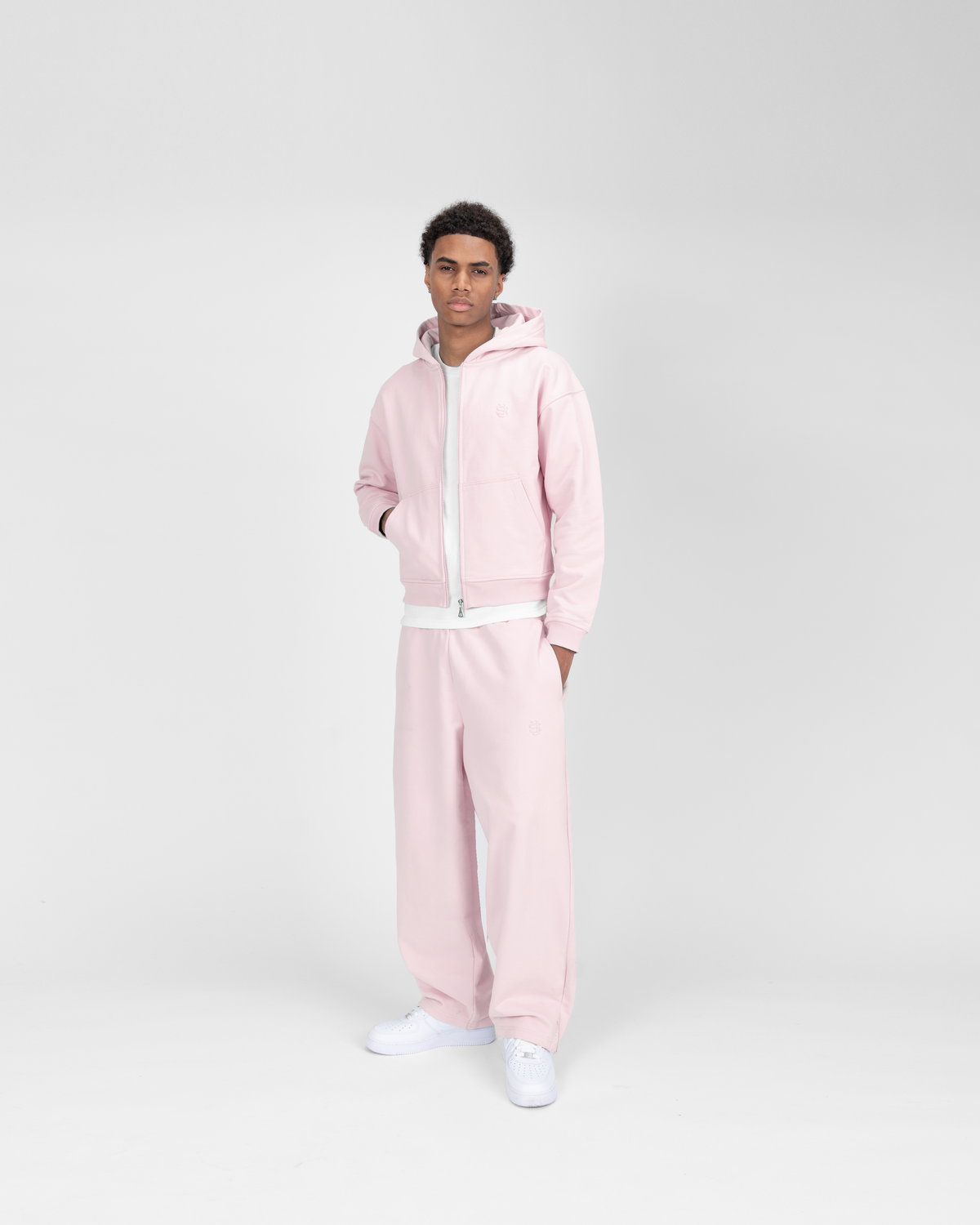 Jogging zippé SU – Rose