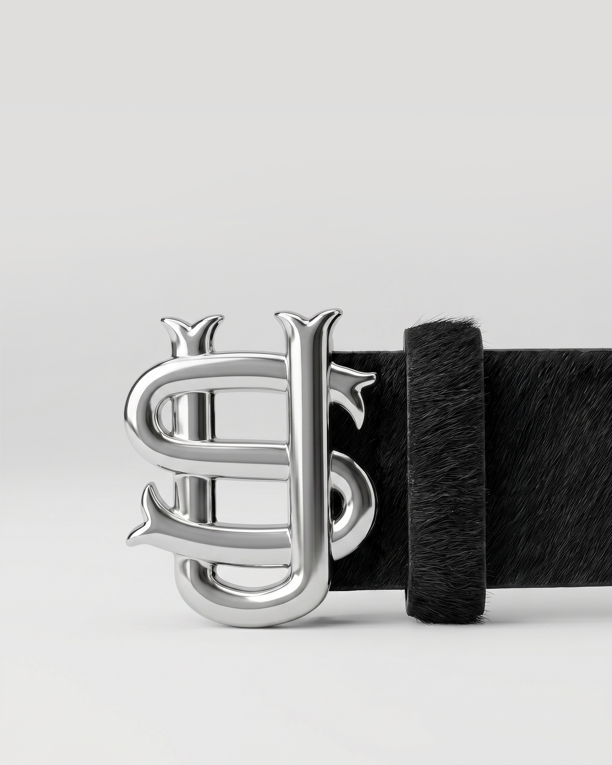 Ceinture SU en cuir – Noir – vue 3