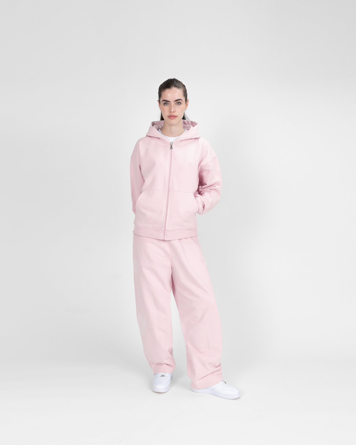 Jogging zippé SU – Rose