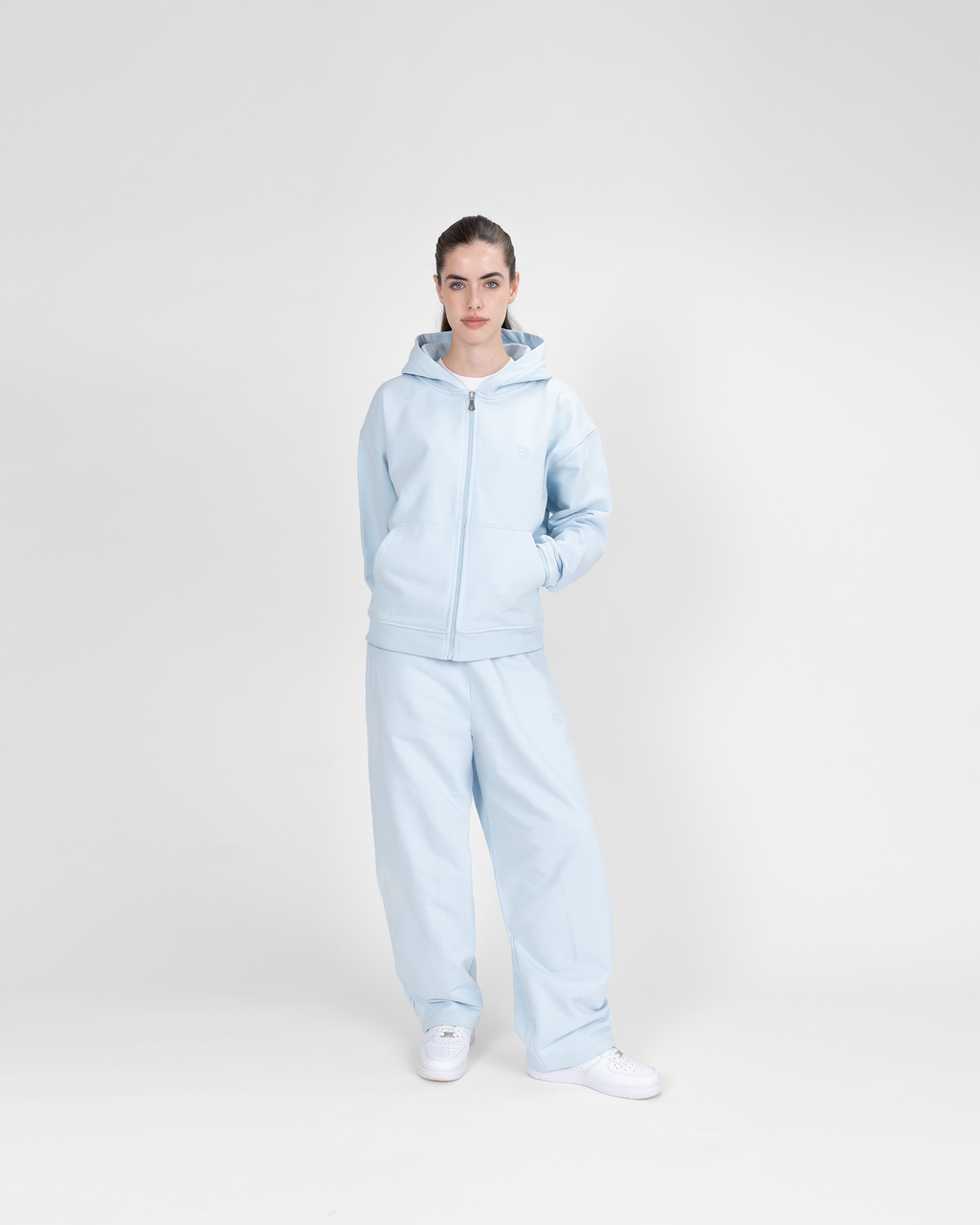 Jogging zippé SU – Bleu glacier