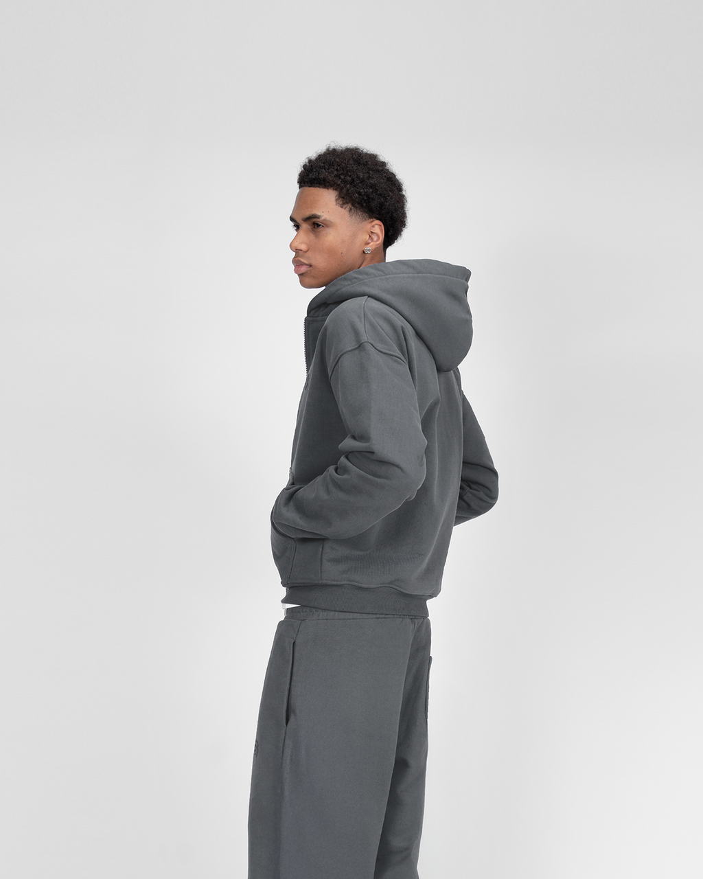 Hoodie zippé SU – Anthracite