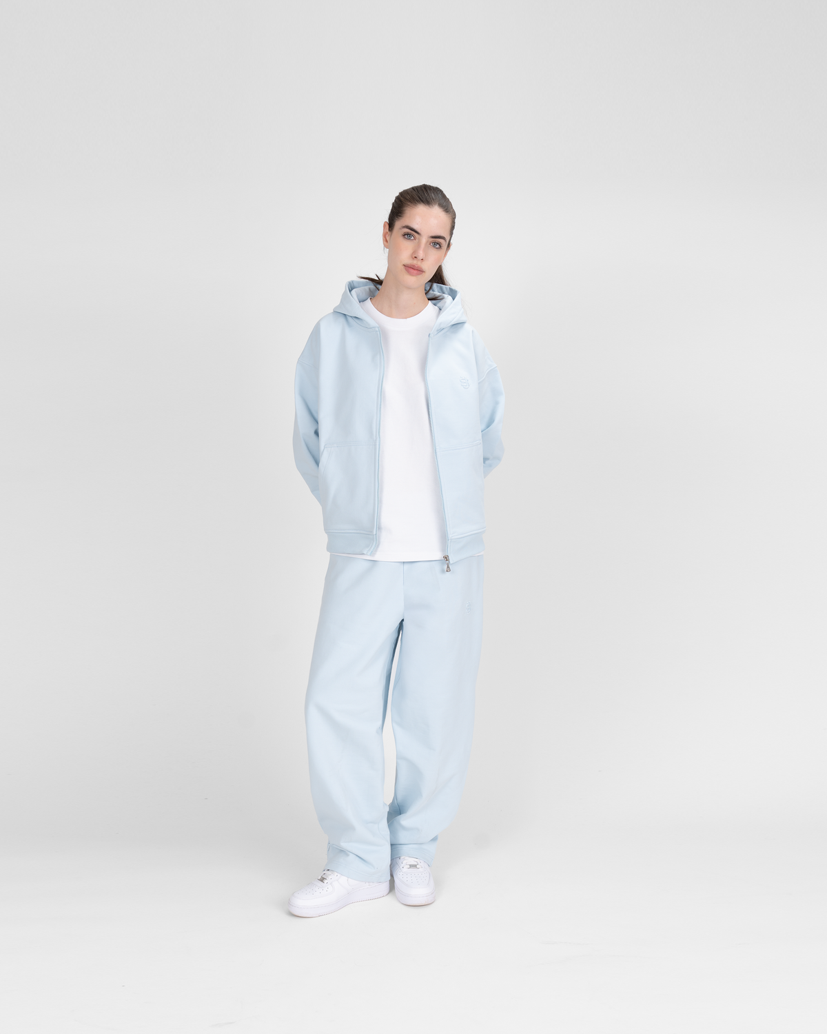 Hoodie zippé SU – Bleu glacier
