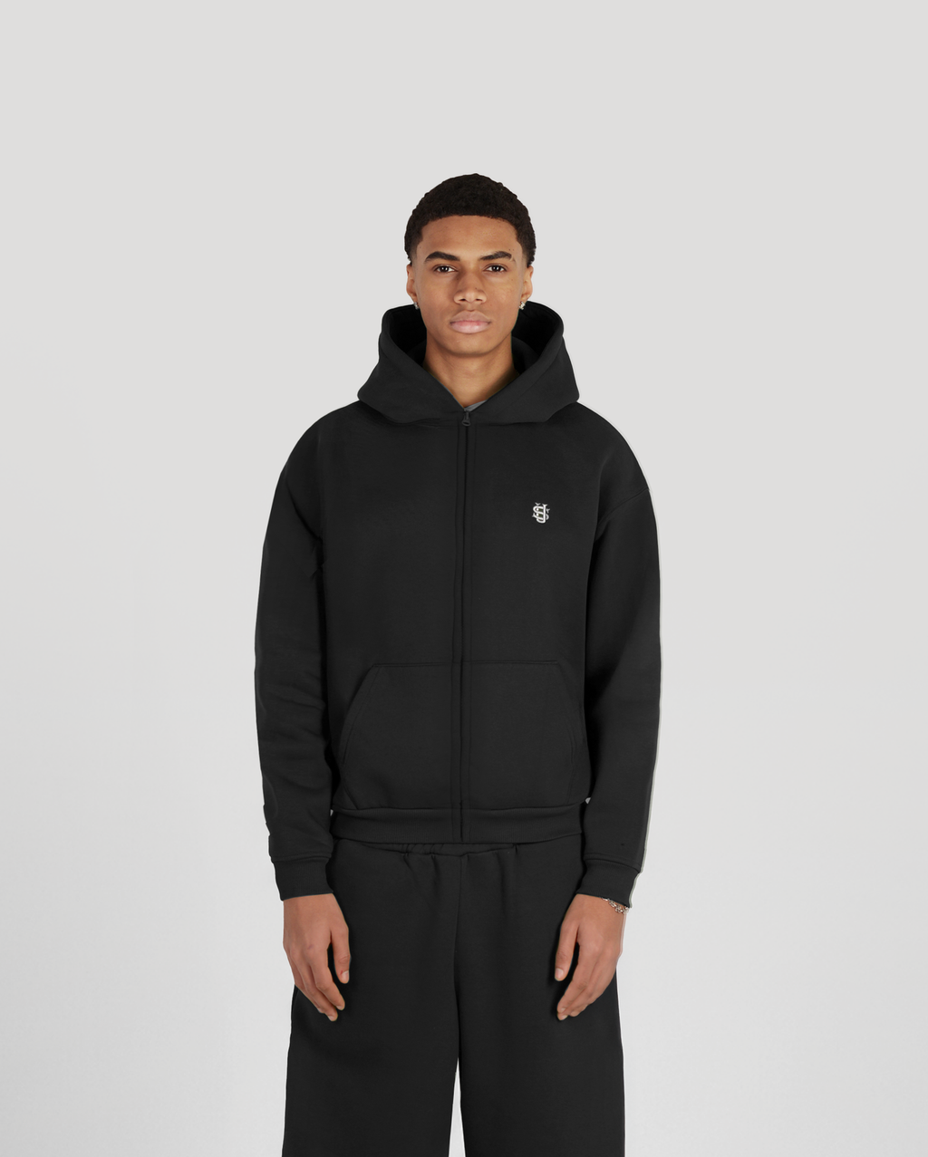 Hoodie zippé Classic – Noir