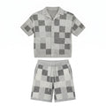 Set Pixel Gris chemise et short en maille COLESICE