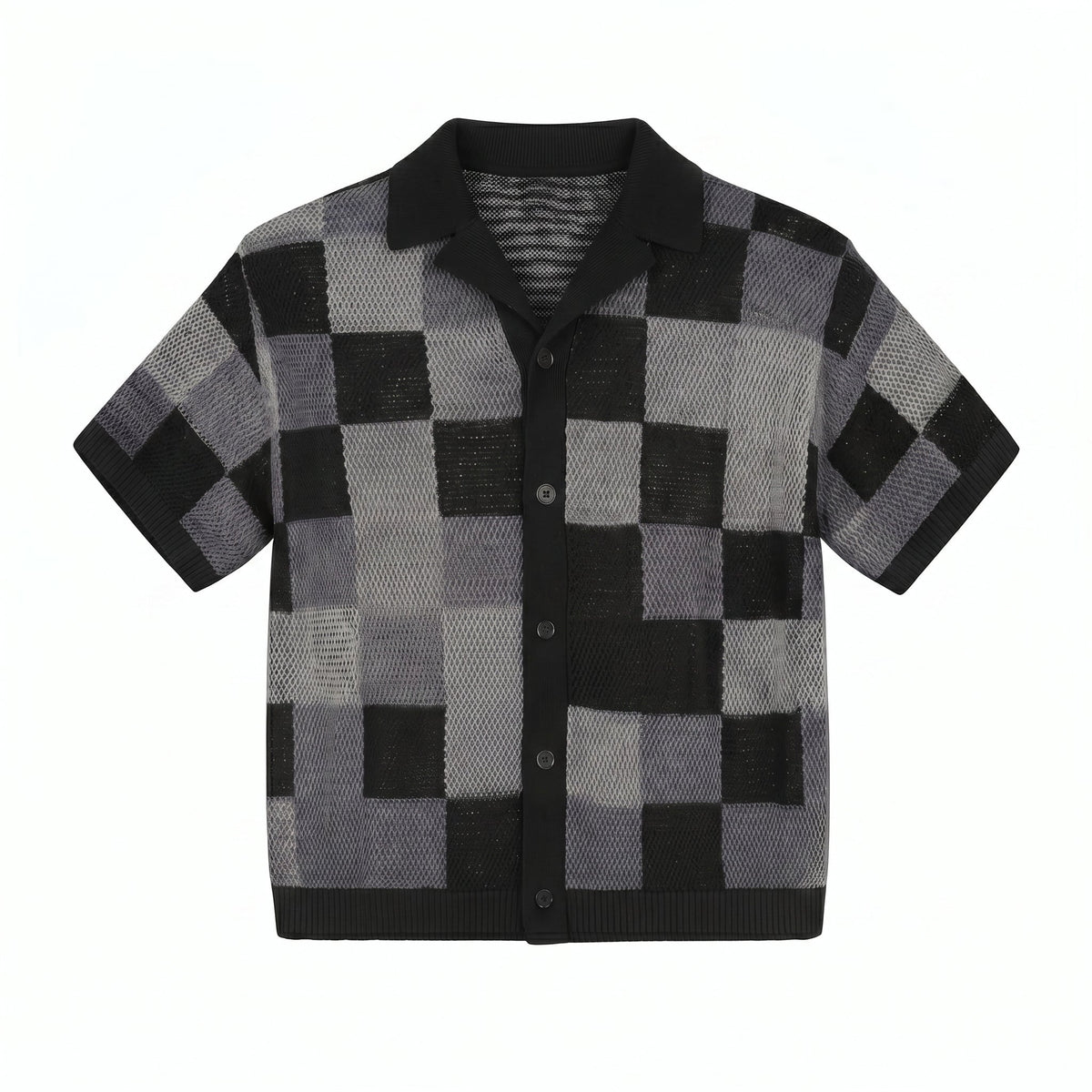 Set Pixel Noir chemise et short en maille COLESICE – vue 4