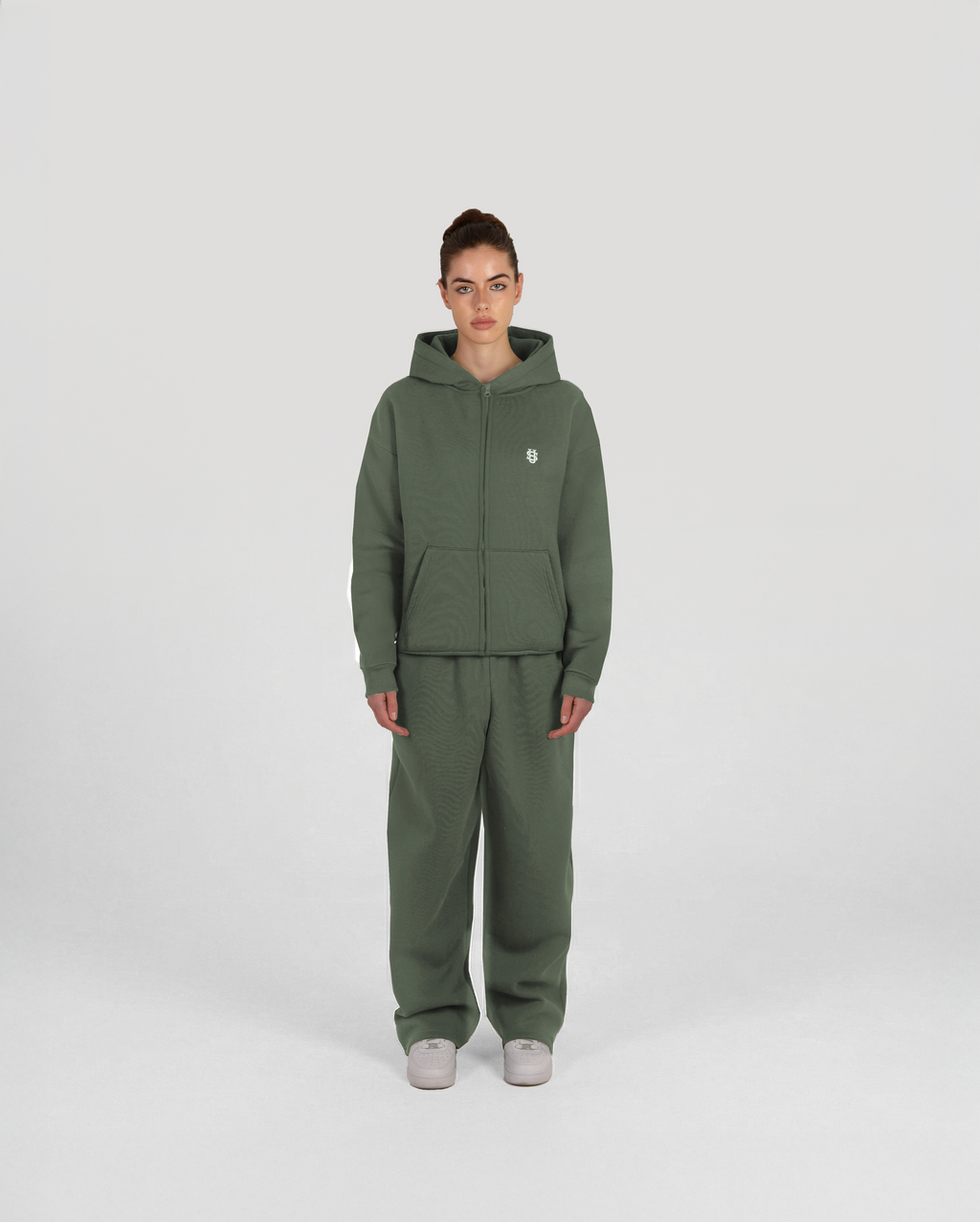Jogging zippé Classic – Kaki