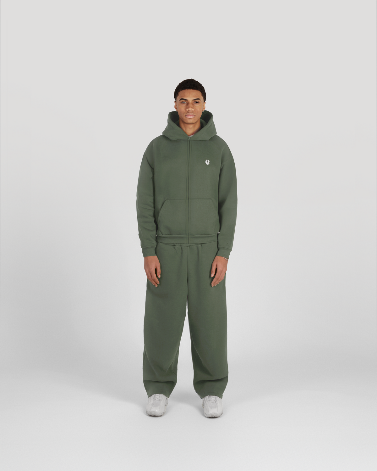 Hoodie zippé Classic – Kaki
