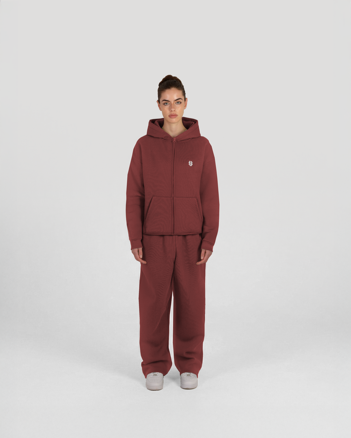 Hoodie zippé Classic – Bordeaux